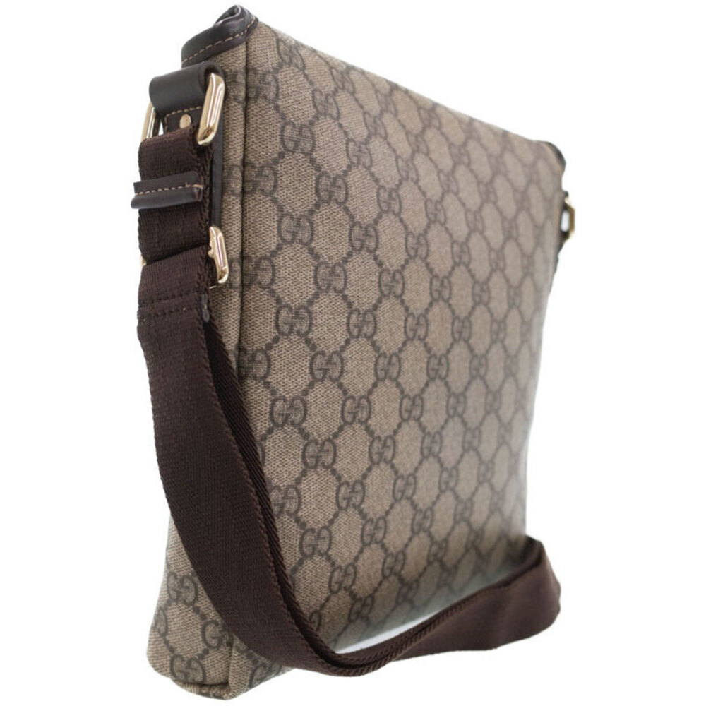 Gucci Crossbody Messenger Bag GG Supreme Plus Brown